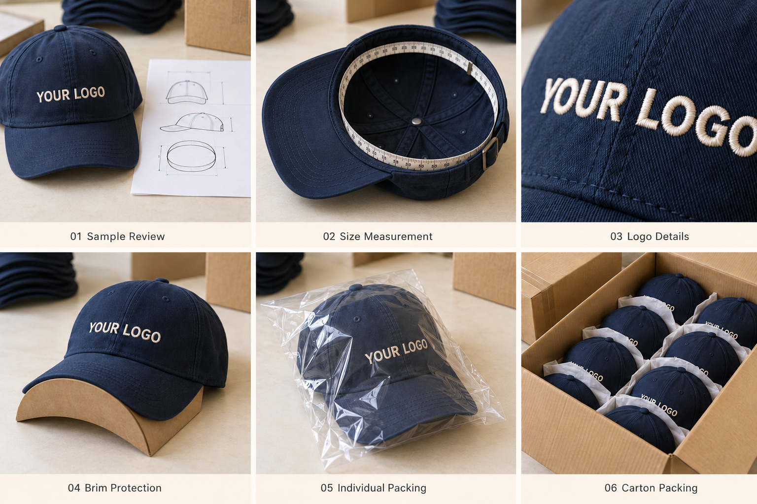 Cap sample checks and protective export packing